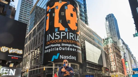 Inspiria President at Times Square Nasdaq Billboard