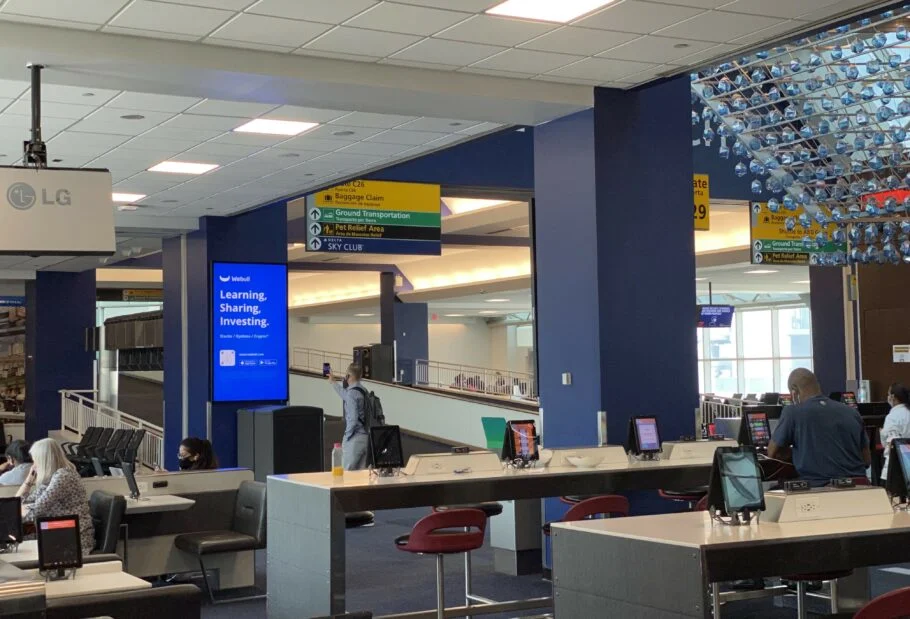 Webull Financial LGA Airport LCD Screens Terminal C