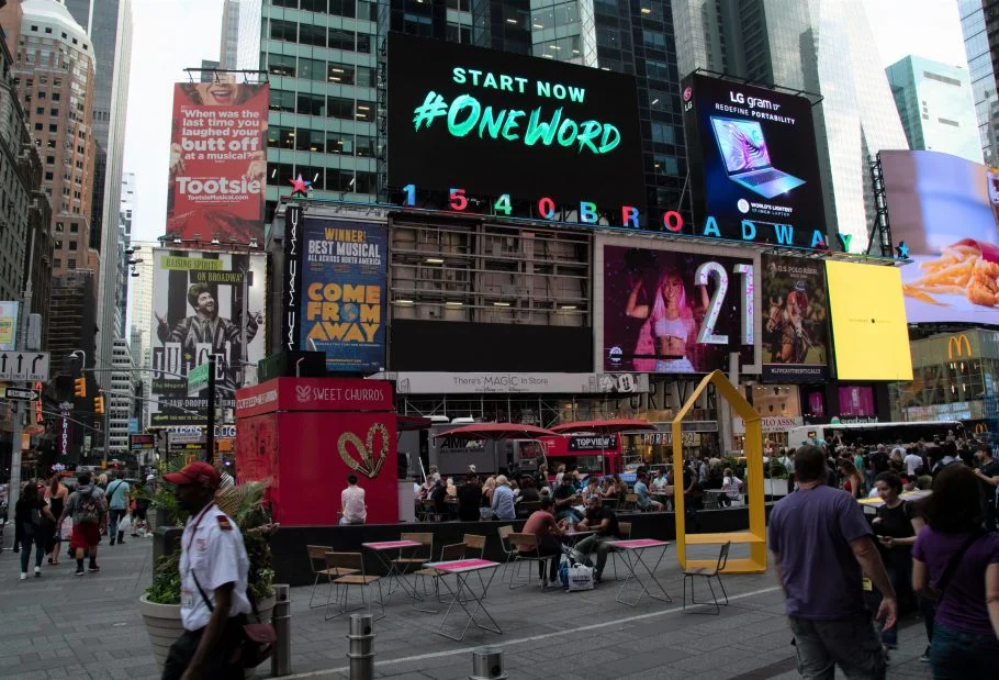 Times Square Digital Billboard Unit 130 It Starts With Us Campaign