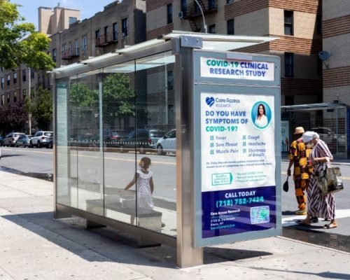 Care Access Research OOH Bronx Bus Shelter Advertising Campaign 