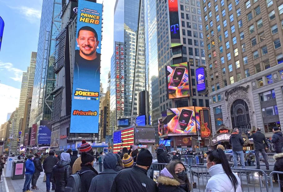 Times Square The One Digital Billboard Advertising Impractical Jokers Campaign