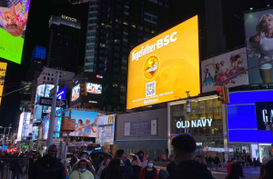 Dogecoin Times Square Cryptocurrency Advertising
