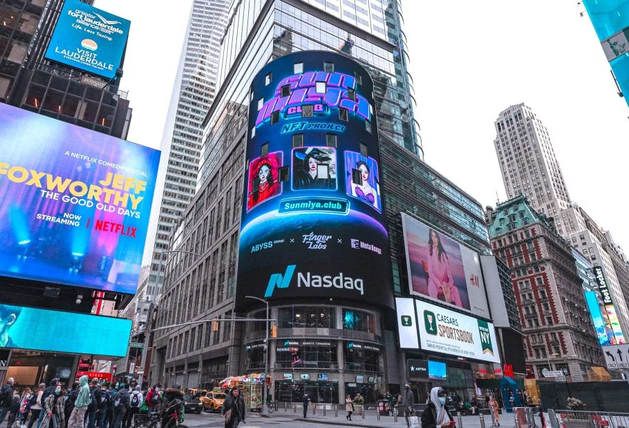 Times Square Nasdaq Digital Billboard Sunmiya Club NFT Campaign