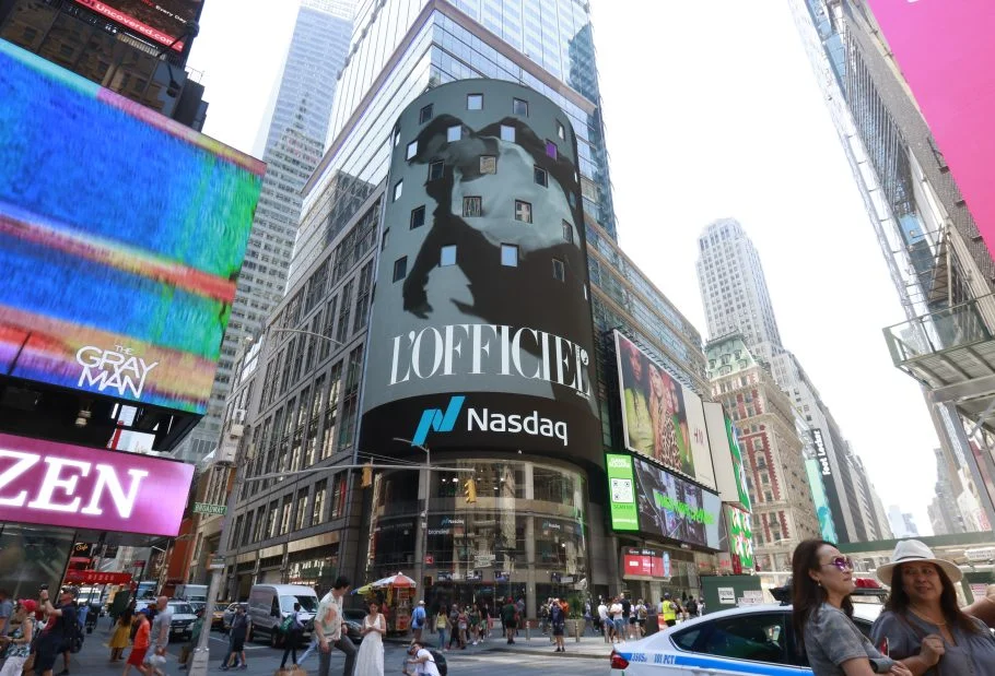 Times Square Nasdaq Digital Billboard Advertising L'Offciel Campaign