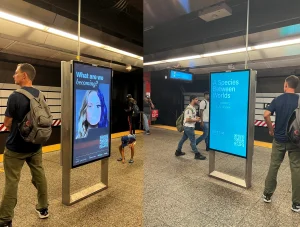QR Code Subway Liveboard Advertising