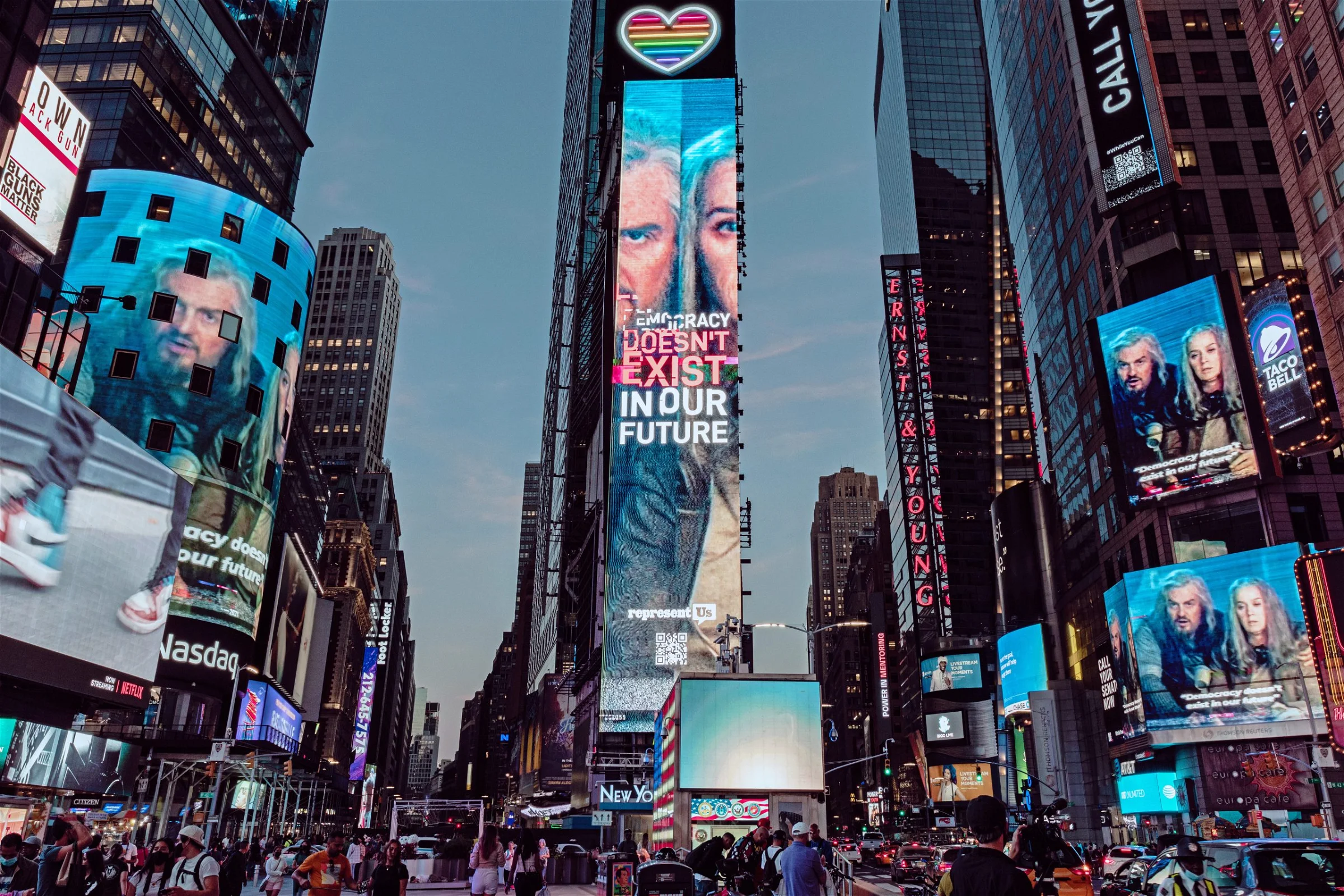 Times Square Digital Billboards RepresentUs Campaign