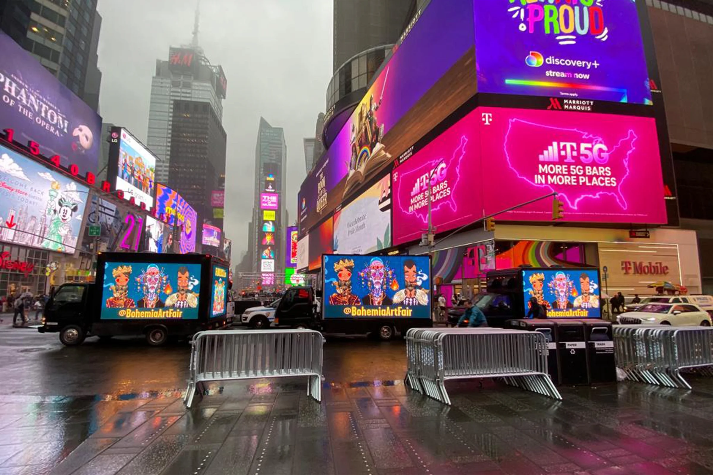 Times Square Mobile Digital Billboard Trucks Bohemia Art Fair Campaign