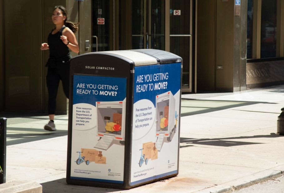 Chicago Solar Recycling Kiosk Advertising FMCSA Campaign