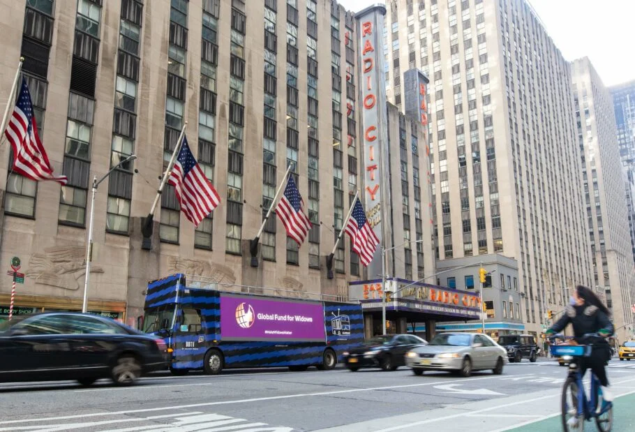 NYC Digital Double Decker Bus The Last Color Campaign
