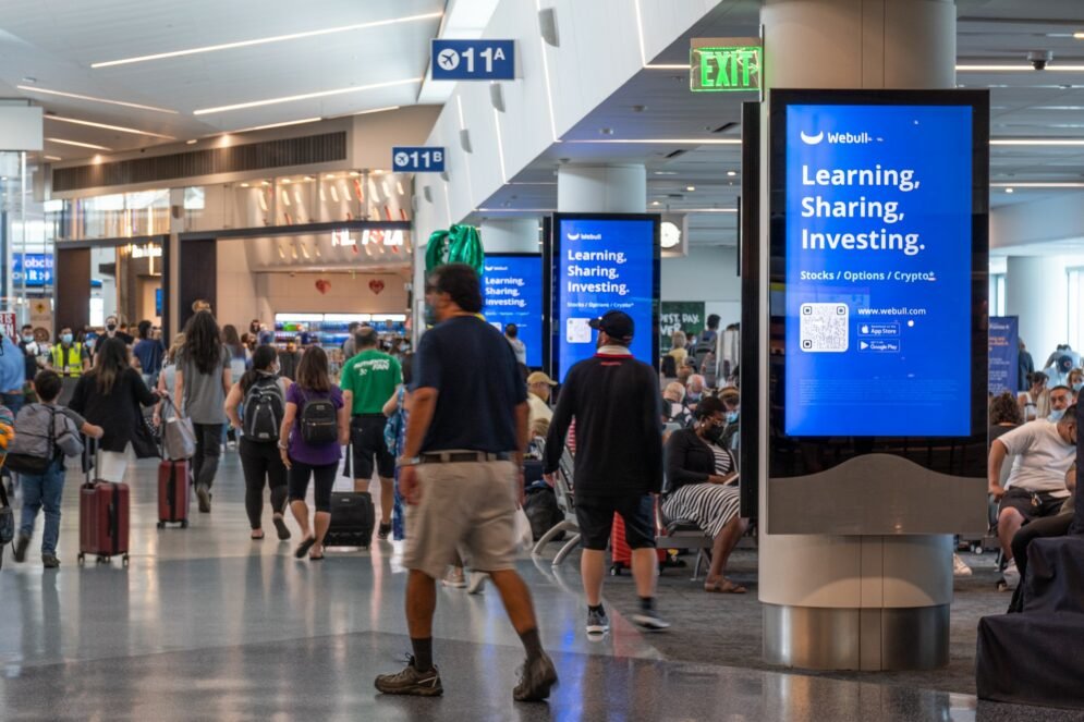 LAX Airport Advertising Digital Network Advertising Webull Campaign