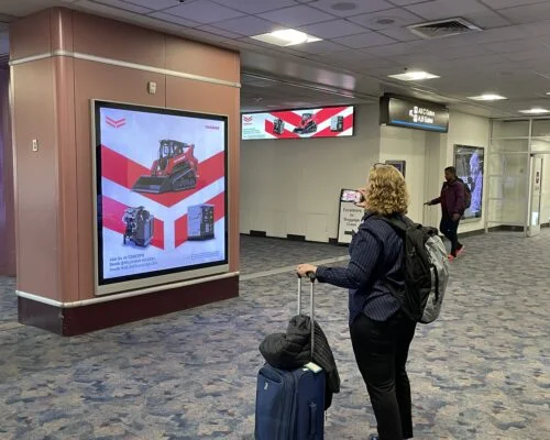 Harry Reid International Airport Digital Screen Advertising Yanmar Campaign