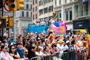 Double Decker Bus Wrap Advertising H&M NYC Pride Campaign