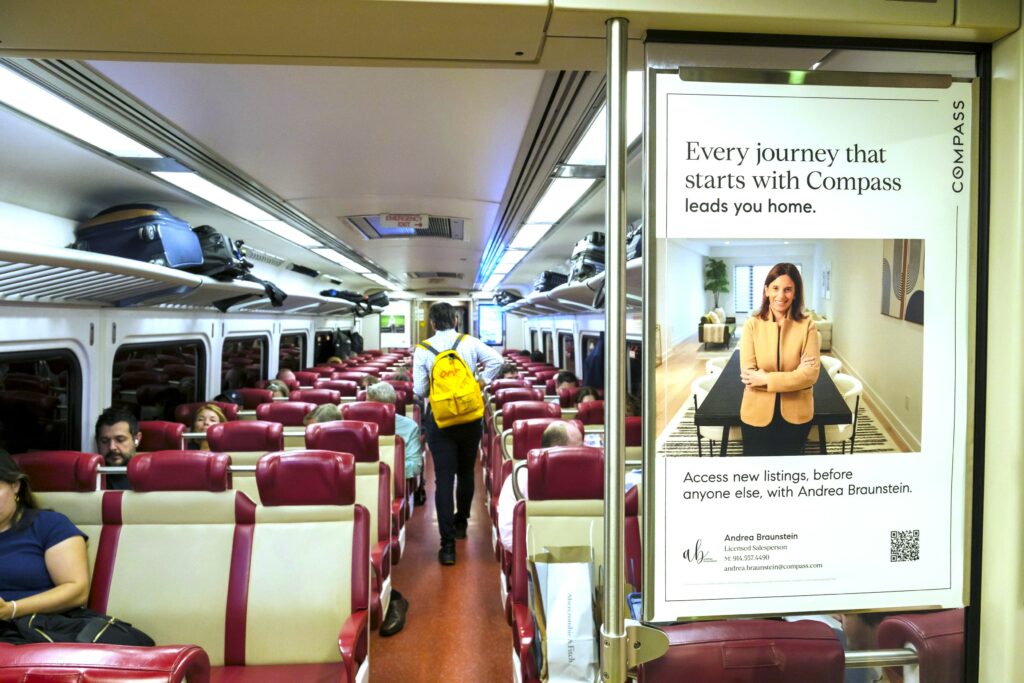 Compass Real Estate Rail Interior Carcard Advertising